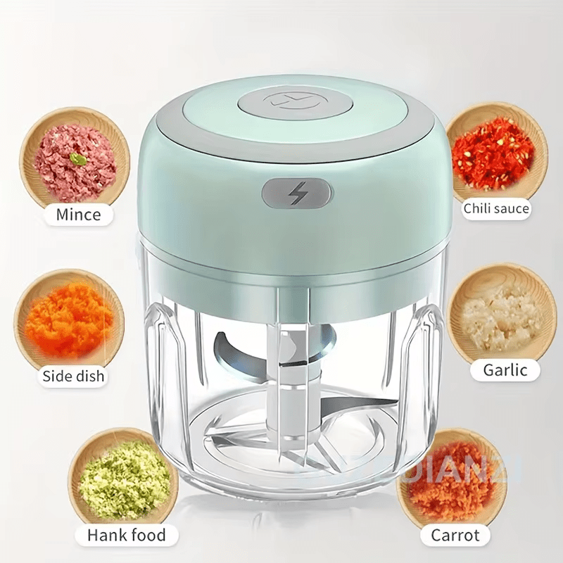 USB charging electric mini crusher mixer grinder chopper, easy to use, small portable chopper, electric food processor. Suitable for onions, garlic, chill, spices