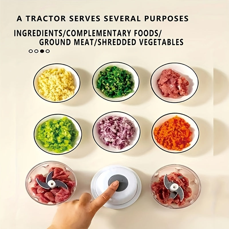 Mini Kitchen Garlic Press And Chopper, Electric Garlic Mincer, USB Rechargeable Crusher.