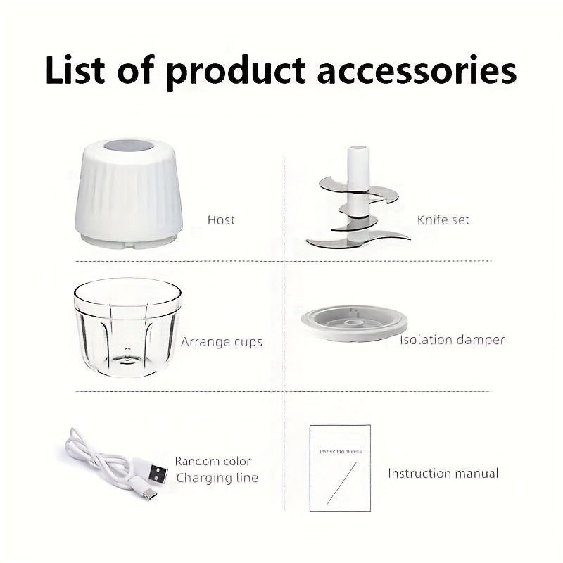 Mini Kitchen Garlic Press And Chopper, Electric Garlic Mincer, USB Rechargeable Crusher.