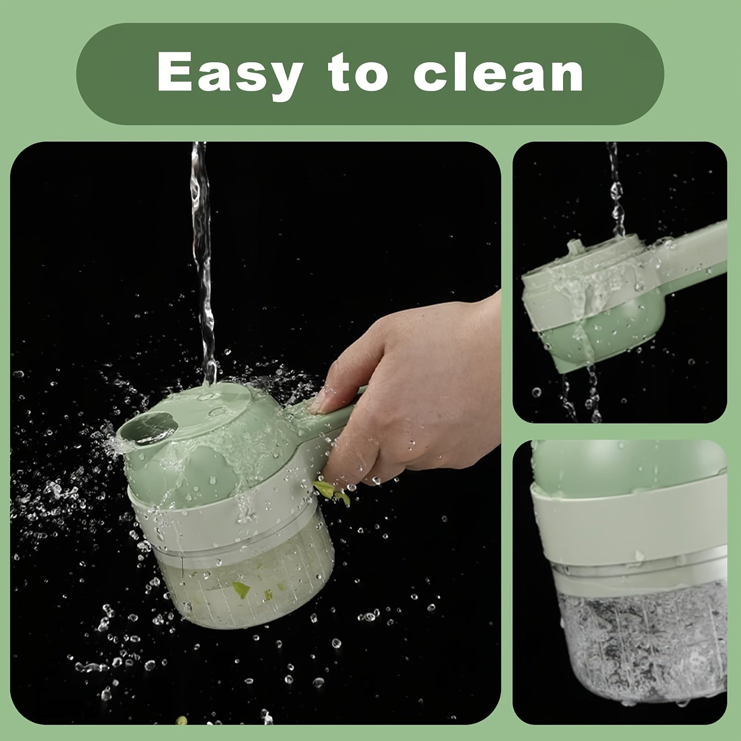 Multi-Functional Portable Wireless Vegetable Processor Electric 4-in-1 Vegetable Cutter Set, Easy to Charge, for Garlic, Chili, Celery, Meat, with Cleaning Brush, with Egg And Cream Whisk.