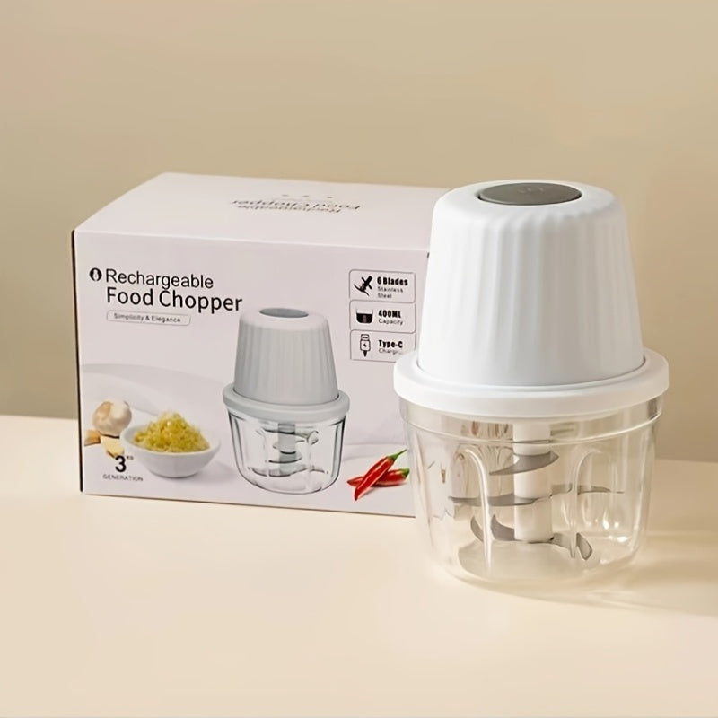 Mini Kitchen Garlic Press And Chopper, Electric Garlic Mincer, USB Rechargeable Crusher.