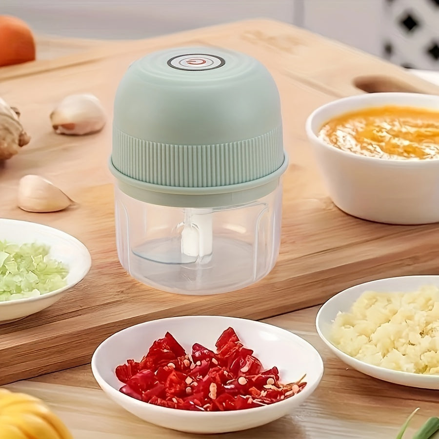 250ml Electric Mini Garlic Chopper USB Meat Grinder Garlic Crusher Sturdy Ginger and Vegetable Crusher with Safety for Switch, Thickened, Chopper