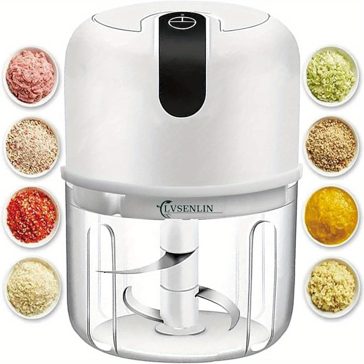8.45oz Electric Garlic Chopper, Compact Portable Vegetable Chopper, Garlic Grinder And Masher, Onion Chopper, Blender for Vegetables, Cordless Food Processor for Ginger, Chili, Fruits, Meat, And More.