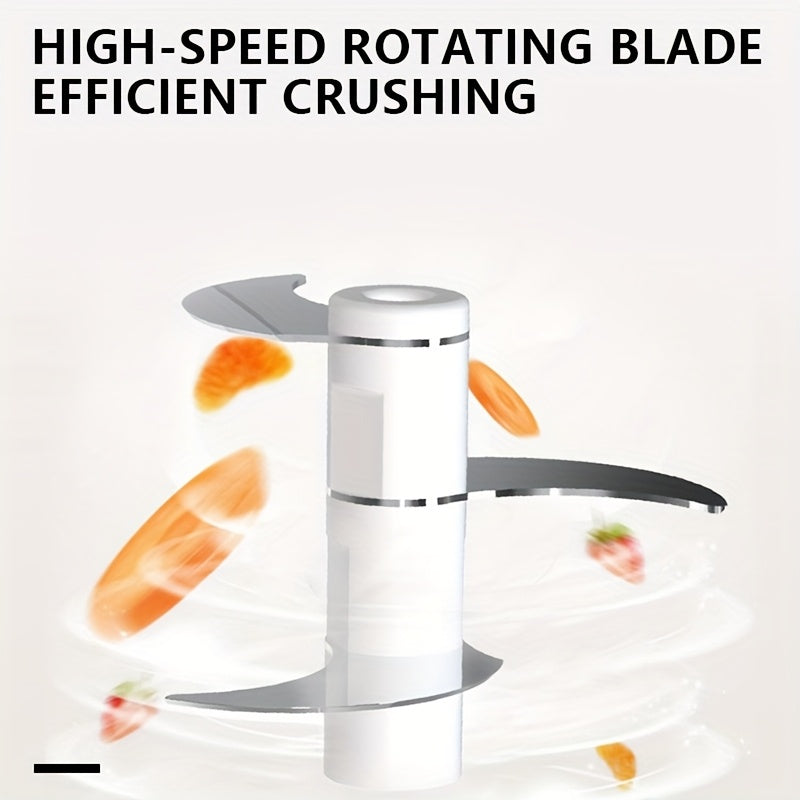 Father'S Day Gift! Mother'S Good Helper! Mini Electric Garlic Grinder, One-button Start, USB Charging 3 Cutter Head Multi-function Cutting, With USB Charging Line, Dormitory/camping/kitchen Portable Artifact.