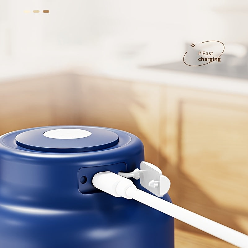 Portable USB Rechargeable Electric Garlic Maker - 320ml Large Capacity 6-Blade Stainless Steel Chopper with Auto-Mixing for Garlic, Meat, Veggies, Peppers, Ginger - Compact Kitchen Appliance, Home Cooking, Stylish Gadget, Durable Construction, Food