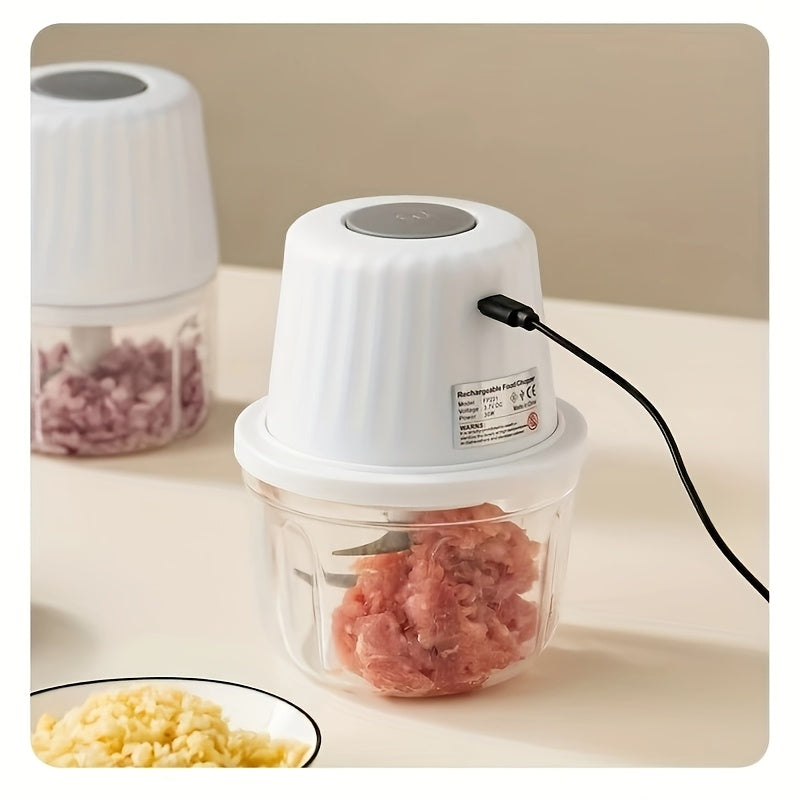 Mini Kitchen Garlic Press And Chopper, Electric Garlic Mincer, USB Rechargeable Crusher.