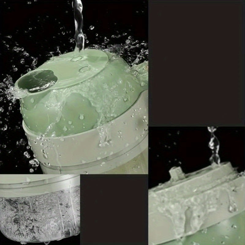 HOTU 1 Set of 4-in-1 Handheld Electric Chopper Set, 800mAh Battery, Kitchen Wireless Food Processor Suitable for Use with Fruits, Vegetables, Garlics, Nuts and Meats - ABS Material, 1200 RPM, 36V or Below Operating Voltage, Food Processor for Home Use |