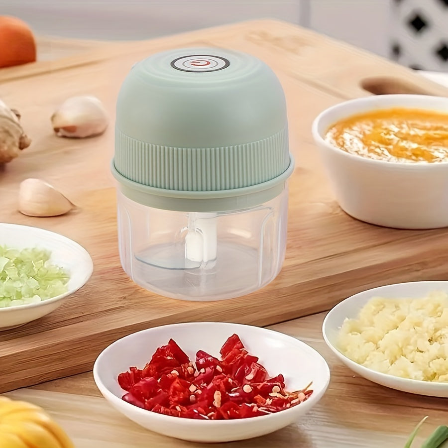 8.45oz Electric Mini Garlic Chopper USB Meat Grinder Garlic Crusher Sturdy Ginger and Vegetable Crusher with Safety Switch, Thickened, Chopper, Kitchen Gadget, Vegetable Chopping, Spacesaving Tool, Compact Design, Durable Build, Thickened Material,