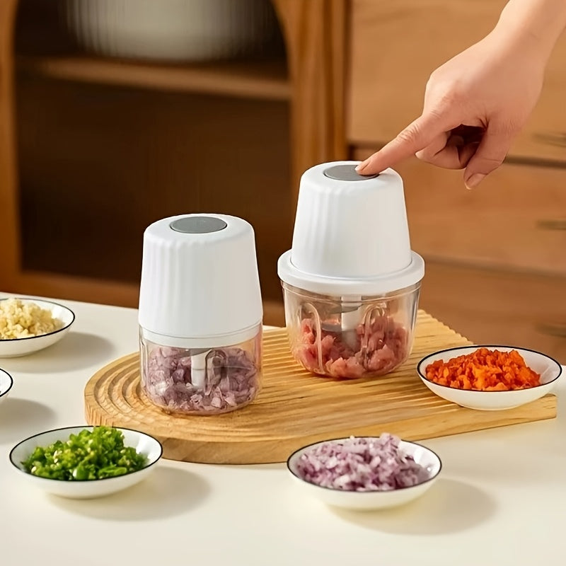 Mini Kitchen Garlic Press And Chopper, Electric Garlic Mincer, USB Rechargeable Crusher.