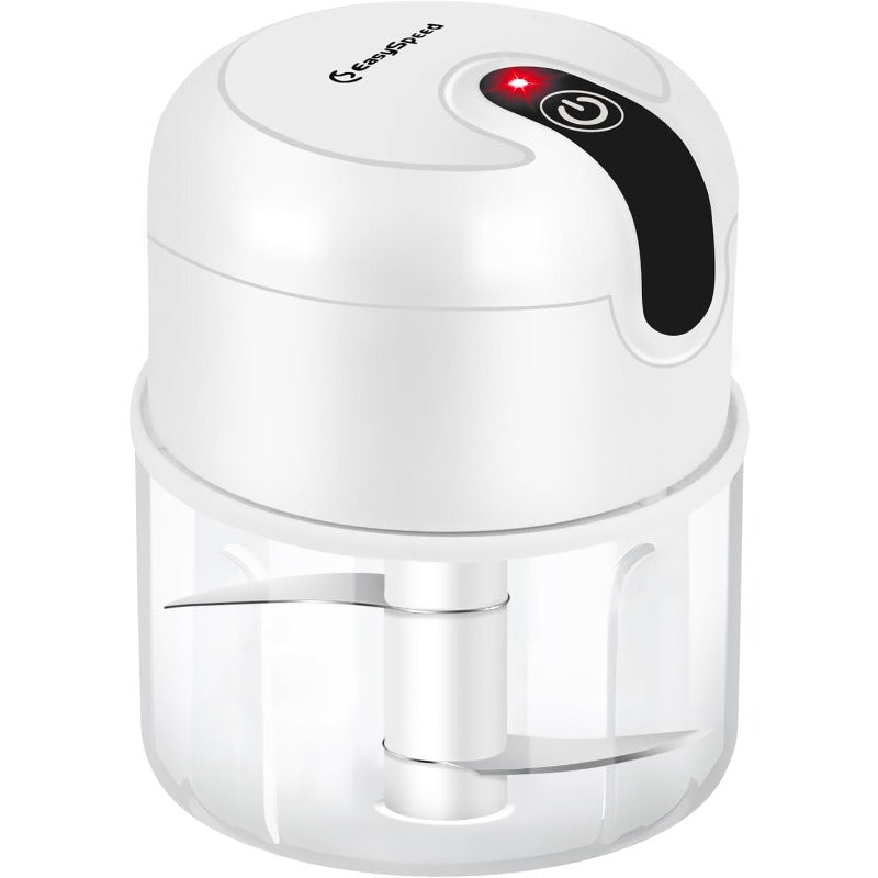 EASYSPEED Electric Food Processor & Meat Grinder - 1-Cup Mini Chopper with USB-Powered Motor, 304 Blades, Operation, Compact Design with Digital Display-like Interface, Safety Lock & One-Touch Operation for Garlic, Onion, Ginger, Chili, Meat - Portable