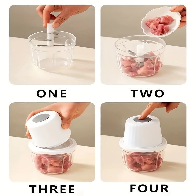 Mini Kitchen Garlic Press And Chopper, Electric Garlic Mincer, USB Rechargeable Crusher.