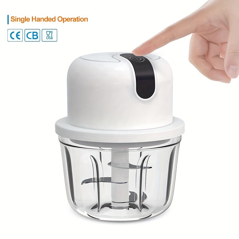 350ML USB Wireless Multi-function Food Electric Garlic Chopper Mini Small Garlic Masher Mincer Crusher for Pepper Chili Nuts Meat Grinder Food Processor /Electric Mincer Vegetable Chili Meat Grinder Food Crusher