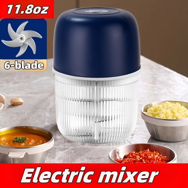 11.8oz! Electric Mini Garlic Chopper USB Meat Grinder Garlic Masher Durable Ginger And Vegetable Crusher Kitchenware