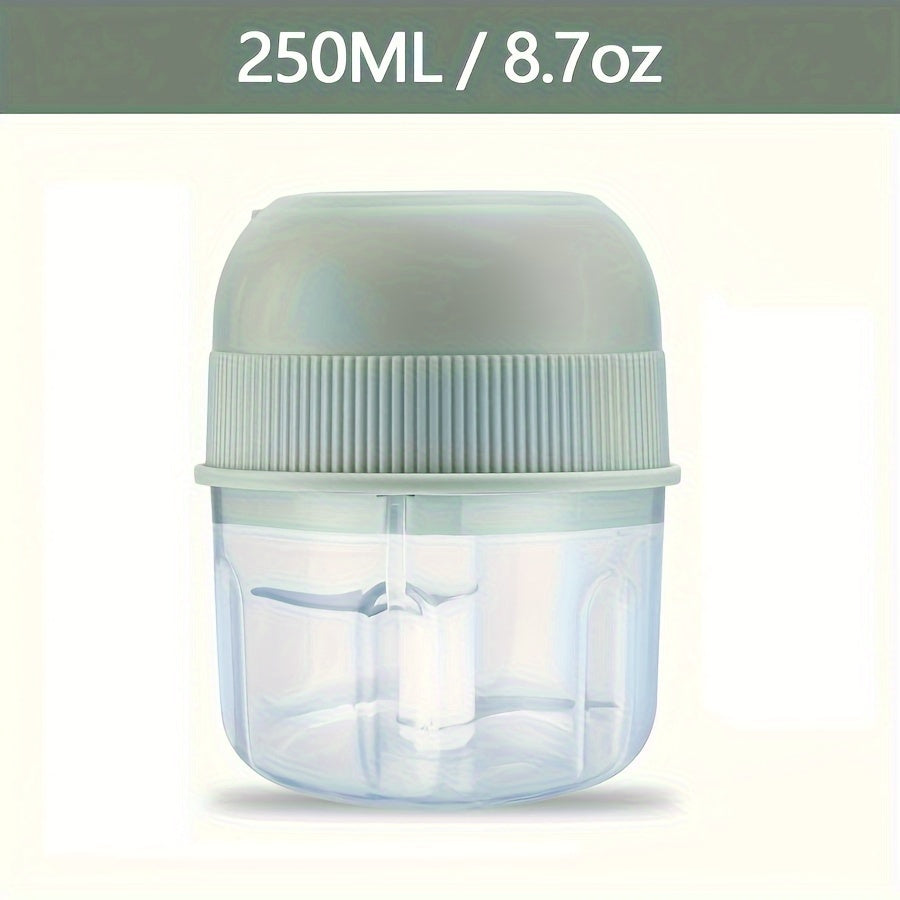 8.45oz Electric Mini Garlic Chopper USB Meat Grinder Garlic Crusher Sturdy Ginger and Vegetable Crusher with Safety Switch, Thickened, Chopper, Kitchen Gadget, Vegetable Chopping, Spacesaving Tool, Compact Design, Durable Build, Thickened Material,