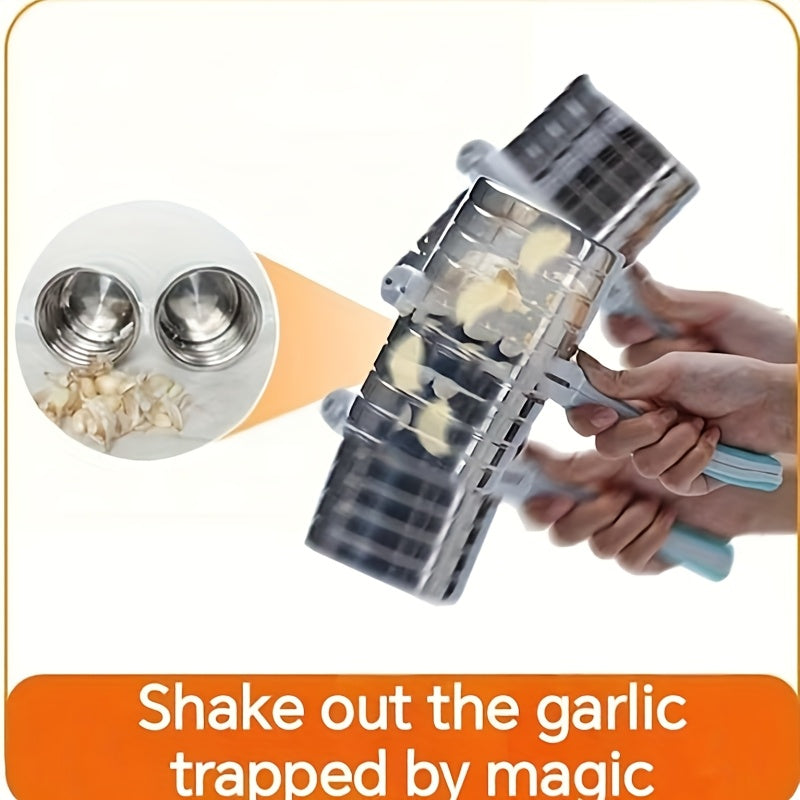 Heavy-Duty Electric Garlic Press & Peeler with One-Touch Operation - Heavy-Duty Steel Construction, Quick Clean, Compact Design with Stable Base - Automatic Peeling & Crushing for Kitchen, Restaurant, Home - Easy-Clean, Garlic Maker Machine - Ideal for