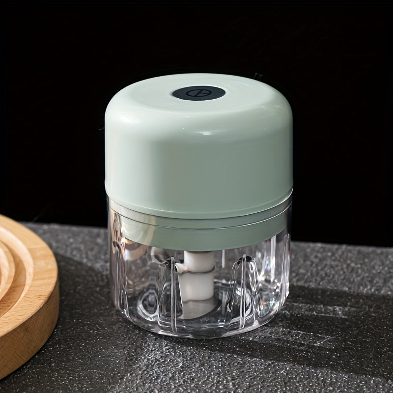 3-color options, compact electric garlic press for home and restaurant use with stainless steel blades, quickly crushes garlic and ginger, ideal for various food preparations