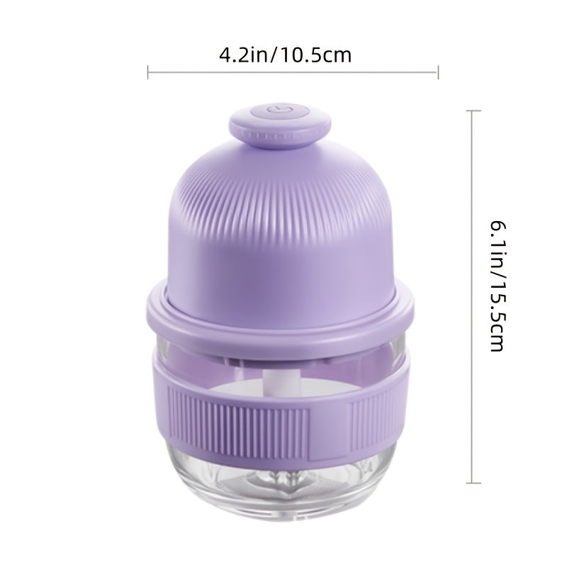 1pc Electric Garlic Chopper, Mini Portable Vegetable Chopper, 350ml GarlicGrinderCrusher Onion Chopper, Vegetable Blender, Cordless Food Processor for Ginger.ChiliFruits, Meat, Etc, Blender Machine Barbell, Kitchen Gadgets