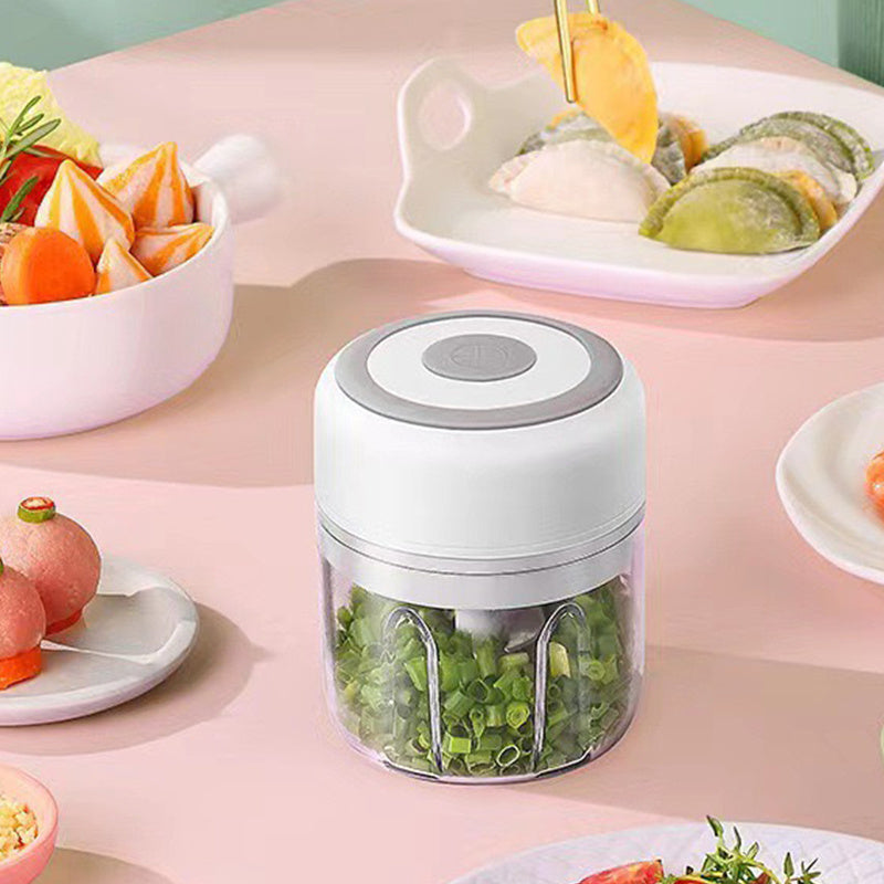 Electric Mini Garlic Chopper, portable rechargeable food processor with USB, stainless steel blades, garlic blender for garlic, onion, meat, chili, compact kitchen tool(Green), Garlic Mincer, Meal Prep Tool, Food Preparation, Portable Chopper, Handheld