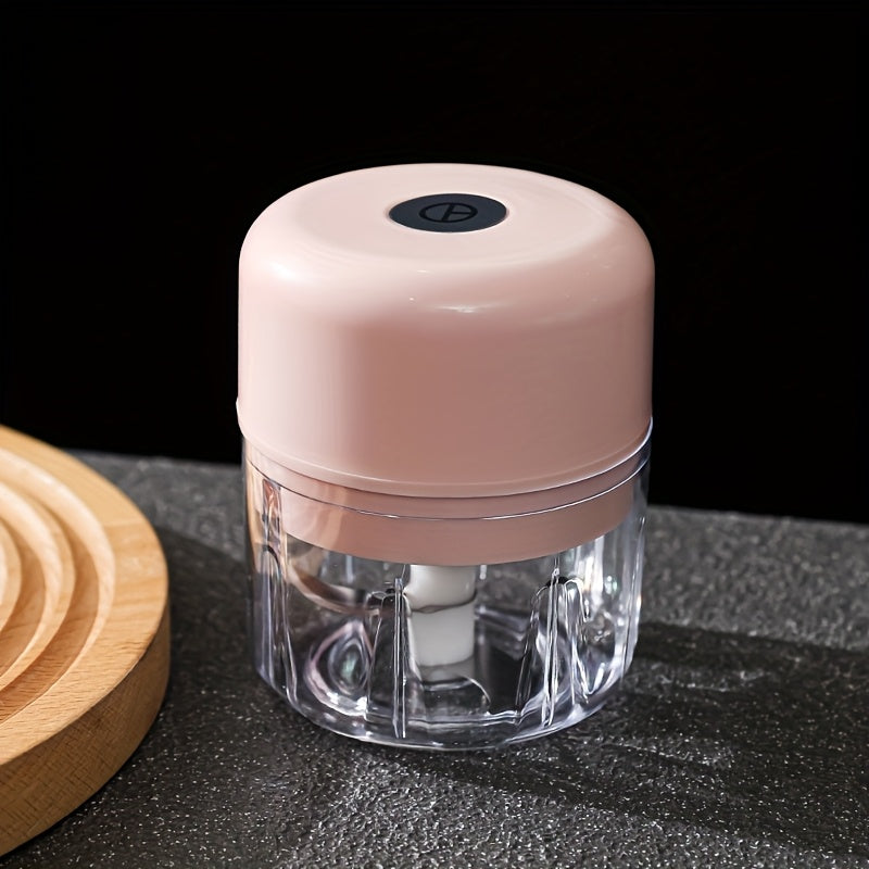 3-color options, compact electric garlic press for home and restaurant use with stainless steel blades, quickly crushes garlic and ginger, ideal for various food preparations