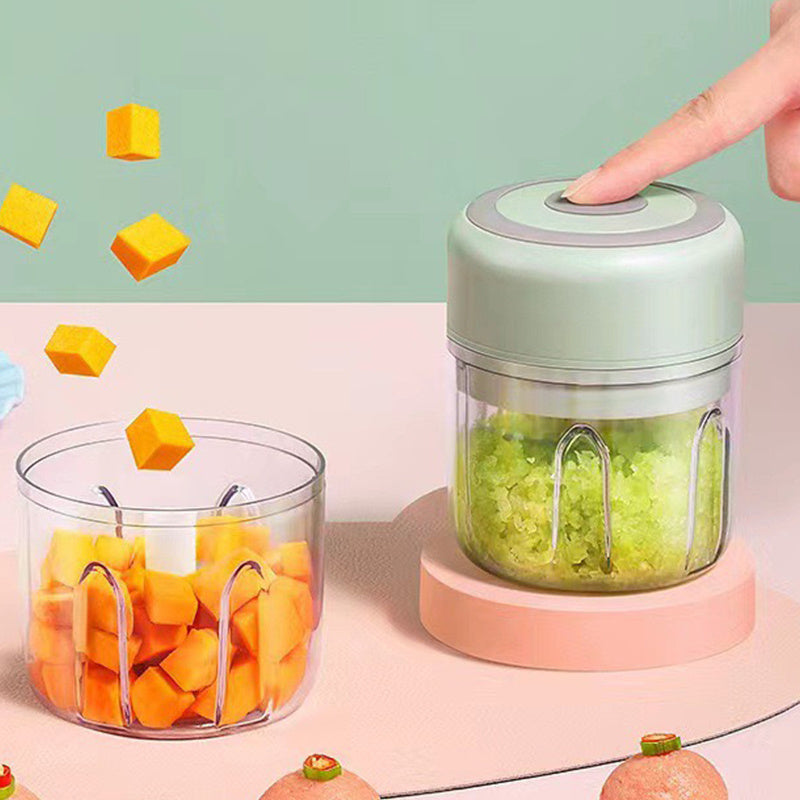 Electric Mini Garlic Chopper, portable rechargeable food processor with USB, stainless steel blades, garlic blender for garlic, onion, meat, chili, compact kitchen tool(Green), Garlic Mincer, Meal Prep Tool, Food Preparation, Portable Chopper, Handheld