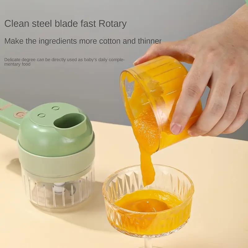 HOTU 1 Set of 4-in-1 Handheld Electric Chopper Set, 800mAh Battery, Kitchen Wireless Food Processor Suitable for Use with Fruits, Vegetables, Garlics, Nuts and Meats - ABS Material, 1200 RPM, 36V or Below Operating Voltage, Food Processor for Home Use |