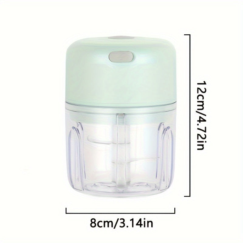 1pc COP ROSE 8.45oz Mini Electric Garlic Chopper & Meat Grinder - USB Rechargeable 20000 RPM Powerful Motor, Durable ABS Compact Design for Garlic, Chili, Onion, Meat, Nuts - Easy Clean Kitchen Gadget with Ergonomic Handle, Garlic Grinder, Food